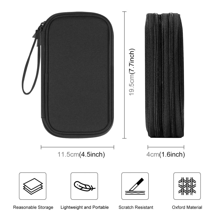 HAWEEL Electronic Organizer Double Layers Storage Bag for Cables, Charger, Power Bank, Phones, Earphones(Black) - HoMEdemic™ 