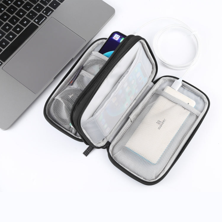 HAWEEL Electronic Organizer Double Layers Storage Bag for Cables, Charger, Power Bank, Phones, Earphones(Black) - HoMEdemic™ 