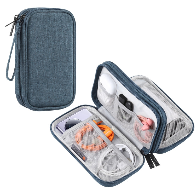 HAWEEL Electronic Organizer Double Layers Storage Bag for Cables, Charger, Power Bank, Phones, Earphones(Dark Blue) - HoMEdemic™ 