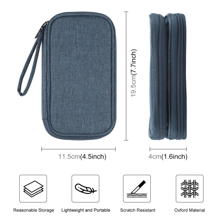 HAWEEL Electronic Organizer Double Layers Storage Bag for Cables, Charger, Power Bank, Phones, Earphones(Dark Blue) - HoMEdemic™ 