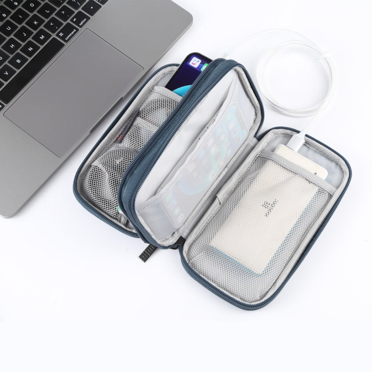 HAWEEL Electronic Organizer Double Layers Storage Bag for Cables, Charger, Power Bank, Phones, Earphones(Dark Blue) - HoMEdemic™ 