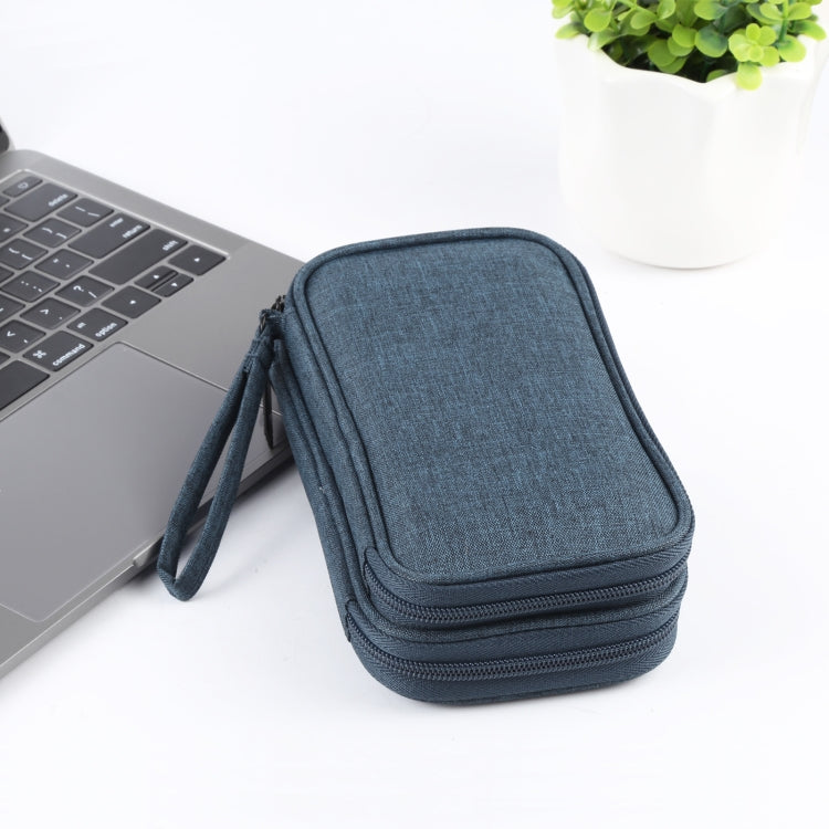 HAWEEL Electronic Organizer Double Layers Storage Bag for Cables, Charger, Power Bank, Phones, Earphones(Dark Blue) - HoMEdemic™ 