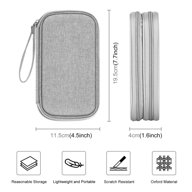 HAWEEL Electronic Organizer Double Layers Storage Bag for Cables, Charger, Power Bank, Phones, Earphones (Grey) - HoMEdemic™ 