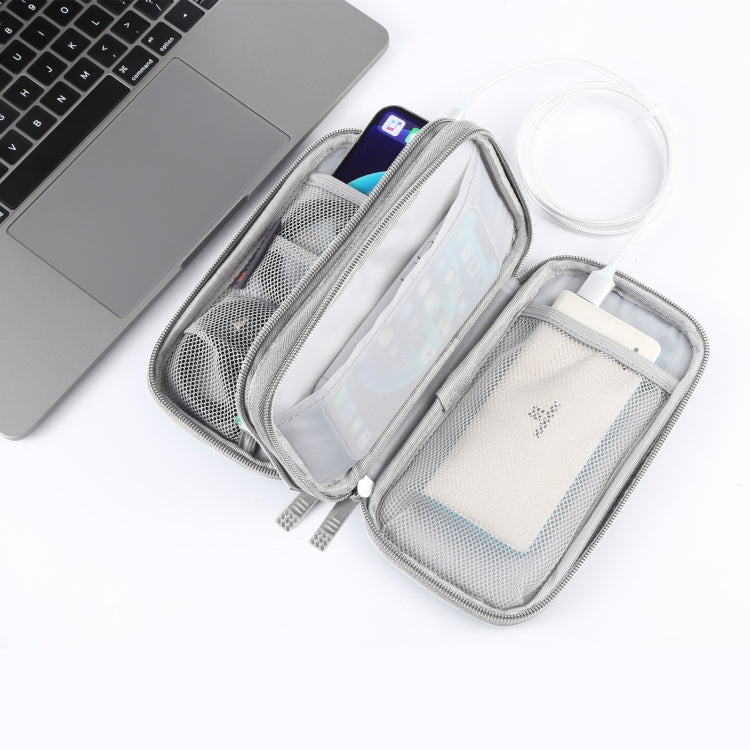 HAWEEL Electronic Organizer Double Layers Storage Bag for Cables, Charger, Power Bank, Phones, Earphones (Grey) - HoMEdemic™ 