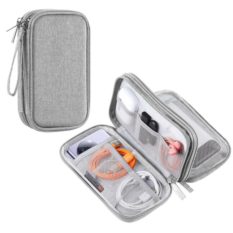 HAWEEL Electronic Organizer Double Layers Storage Bag for Cables, Charger, Power Bank, Phones, Earphones (Grey) - HoMEdemic™ 
