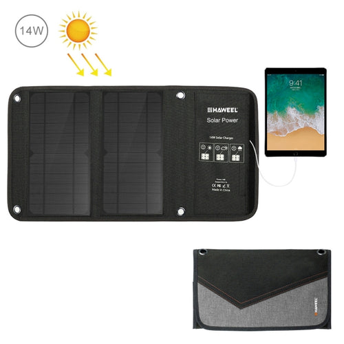 HAWEEL 14W Foldable Solar Panel Charger with 5V / 2.4A Max Dual USB Ports - HoMEdemic™ 