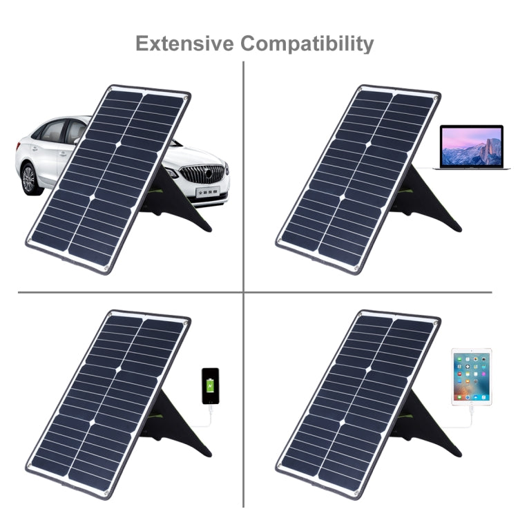 HAWEEL Portable 20W Monocrystalline Silicon Solar Power Panel Charger, with USB Port & Holder & Tiger Clip, Support QC3.0 and AFC - HoMEdemic™ 