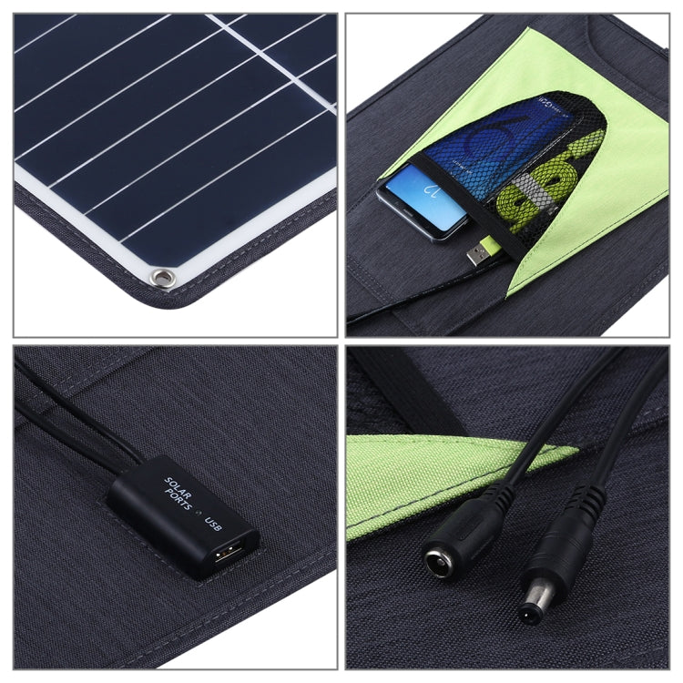 HAWEEL Portable 20W Monocrystalline Silicon Solar Power Panel Charger, with USB Port & Holder & Tiger Clip, Support QC3.0 and AFC - HoMEdemic™ 