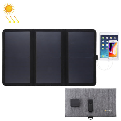 HAWEEL 21W Ultrathin 3-Fold Foldable 5V / 3A Solar Panel Charger with Dual USB Ports, Support QC3.0 and AFC - HoMEdemic™ 