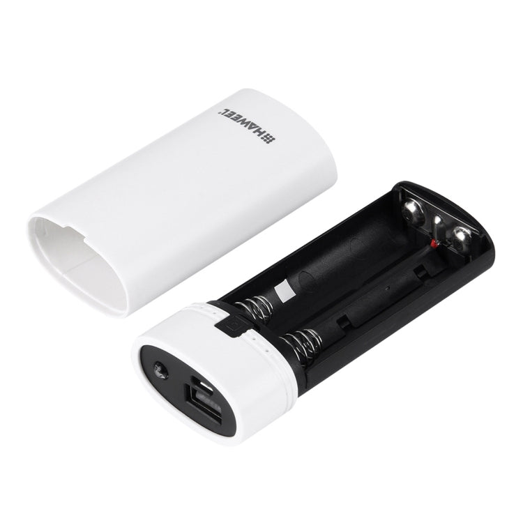 HAWEEL DIY 2x 18650 Battery (Not Included) 5600mAh Power Bank Shell Box with USB Output & Indicator(White) - HoMEdemic™ 