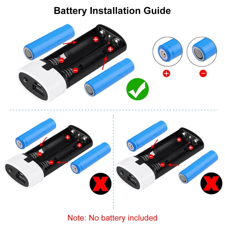 HAWEEL DIY 2x 18650 Battery (Not Included) 5600mAh Power Bank Shell Box with USB Output & Indicator(White) - HoMEdemic™ 