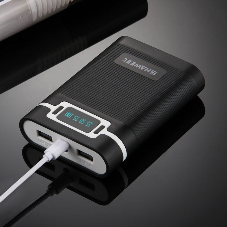 [US Warehouse] HAWEEL DIY 4 x 18650 Battery (Not Included) 10000mAh Power Bank Shell Box with 2 x USB Output & Display for iPhone, Galaxy, Sony, HTC, Google, Huawei, Xiaomi, Lenovo and other Smartphones(Black) - HoMEdemic™ 