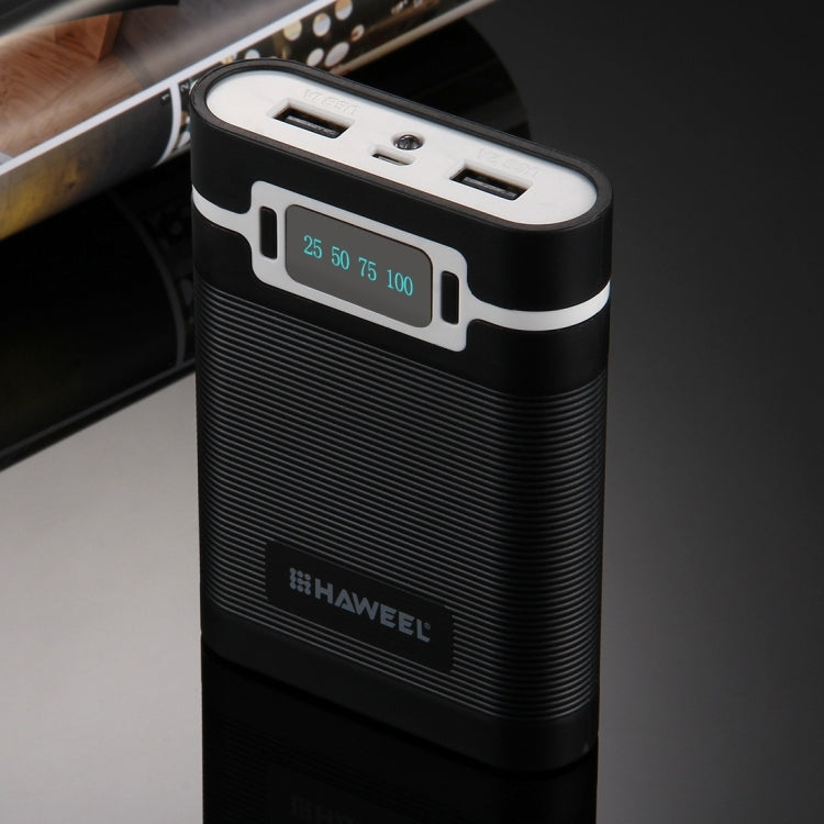 [US Warehouse] HAWEEL DIY 4 x 18650 Battery (Not Included) 10000mAh Power Bank Shell Box with 2 x USB Output & Display for iPhone, Galaxy, Sony, HTC, Google, Huawei, Xiaomi, Lenovo and other Smartphones(Black) - HoMEdemic™ 