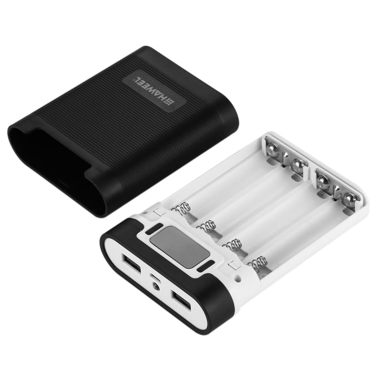 HAWEEL DIY 4 x 18650 Battery (Not Included) 10000mAh Power Bank Shell Box with 2 x USB Output & Display for iPhone, Galaxy, Sony, HTC, Google, Huawei, Xiaomi, Lenovo and other Smartphones(Black) - HoMEdemic™ 