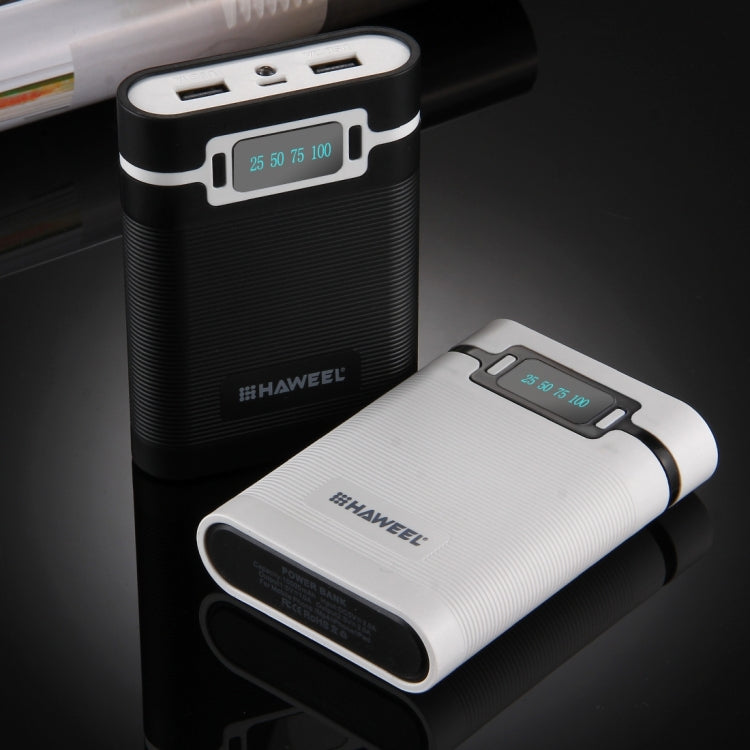 HAWEEL DIY 4 x 18650 Battery (Not Included) 10000mAh Power Bank Shell Box with 2 x USB Output & Display for iPhone, Galaxy, Sony, HTC, Google, Huawei, Xiaomi, Lenovo and other Smartphones(White) - HoMEdemic™ 