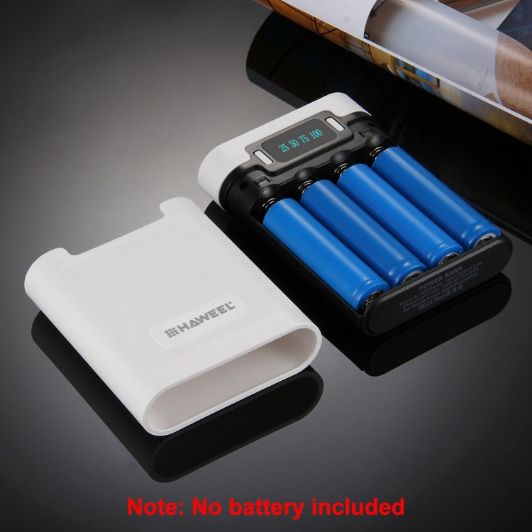 HAWEEL DIY 4 x 18650 Battery (Not Included) 10000mAh Power Bank Shell Box with 2 x USB Output & Display for iPhone, Galaxy, Sony, HTC, Google, Huawei, Xiaomi, Lenovo and other Smartphones(White) - HoMEdemic™ 
