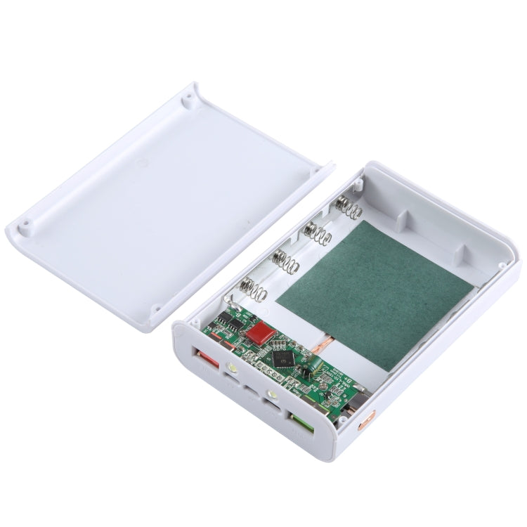 HAWEEL DIY 4 x 21700 Battery 22.5W Fast Charge 15W Wireless Charging Power Bank Box Case with Display, Not Include Battery (White) - HoMEdemic™ 