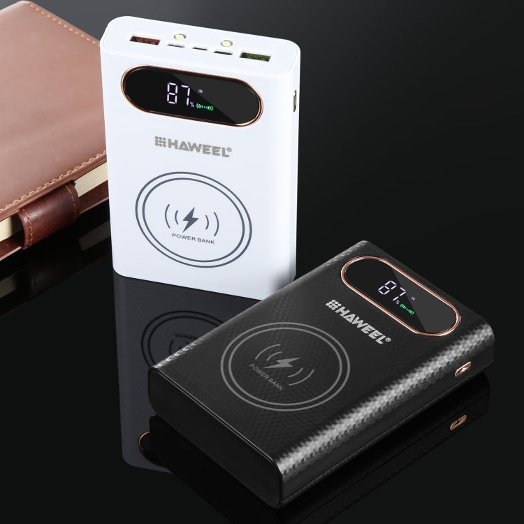 HAWEEL DIY 4 x 21700 Battery 22.5W Fast Charge 15W Wireless Charging Power Bank Box Case with Display, Not Include Battery (White) - HoMEdemic™ 