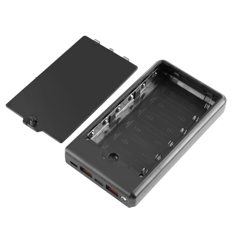 HAWEEL DIY 6 x 18650 Battery 24W Fast Charge Power Bank Box Case with Display, Not Include Battery (Black) - HoMEdemic™ 