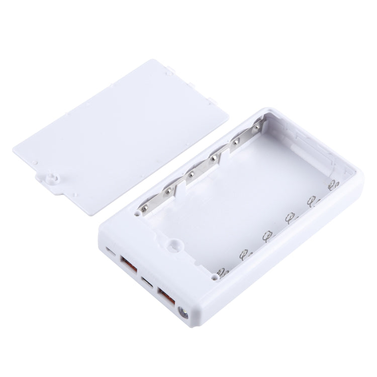 HAWEEL DIY 6 x 18650 Battery 24W Fast Charge Power Bank Box Case with Display, Not Include Battery (White) - HoMEdemic™ 