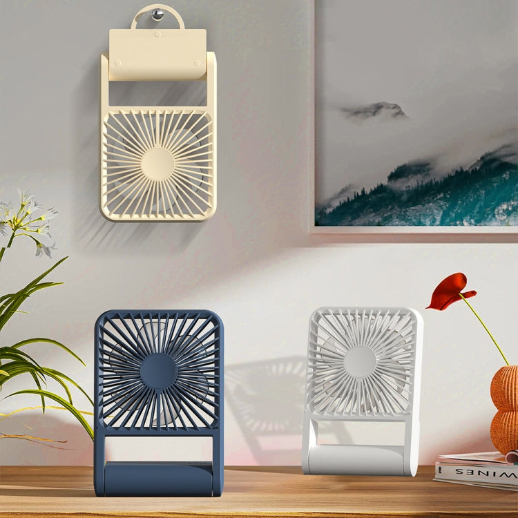HX-123 USB Charging Wall-mounted Desktop Folding Thin and Light Small Fan(White) - HoMEdemic™ 