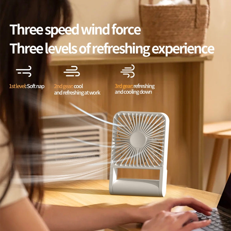HX-123 USB Charging Wall-mounted Desktop Folding Thin and Light Small Fan(White) - HoMEdemic™ 