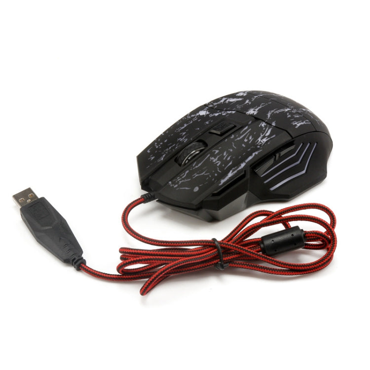 HXSJ A874 7-keys Flowing Water Crack Colorful Luminous Wired Gaming Mouse - HoMEdemic™ 