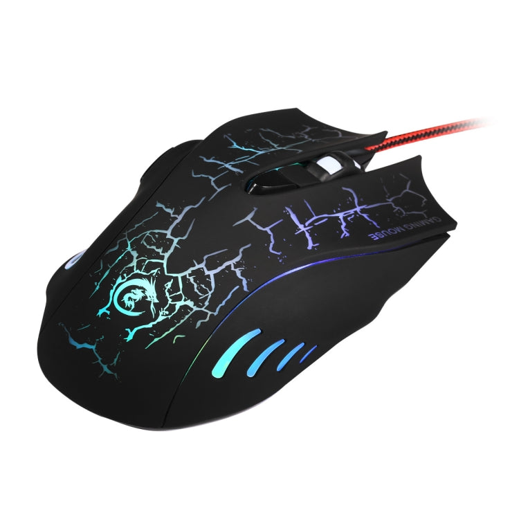 HXSJ A888B 6-keys Crackle Colorful Lighting Wired Gaming Mouse(White) - HoMEdemic™ 
