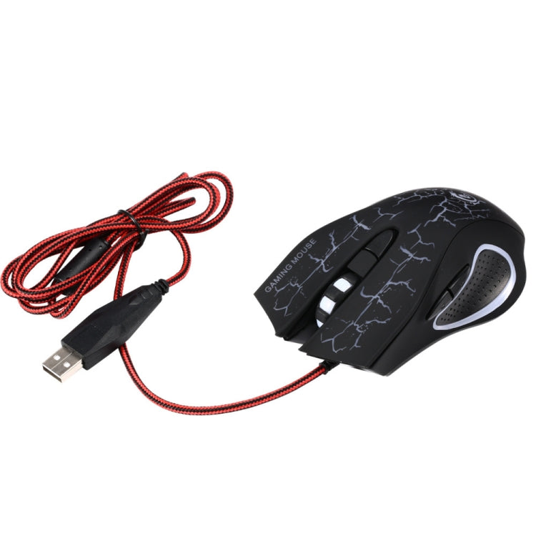 HXSJ A888B 6-keys Crackle Colorful Lighting Wired Gaming Mouse(White) - HoMEdemic™ 