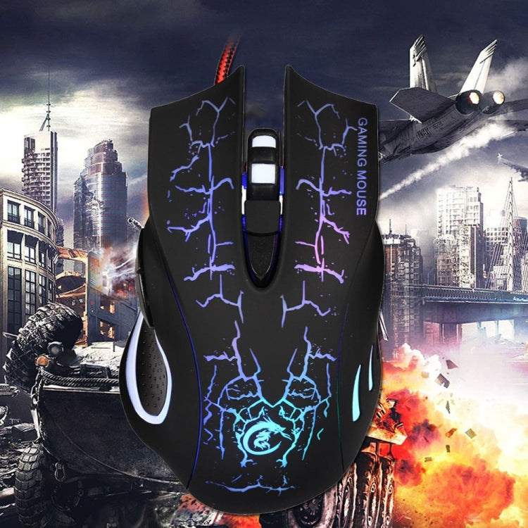 HXSJ A888B 6-keys Crackle Colorful Lighting Wired Gaming Mouse(White) - HoMEdemic™ 
