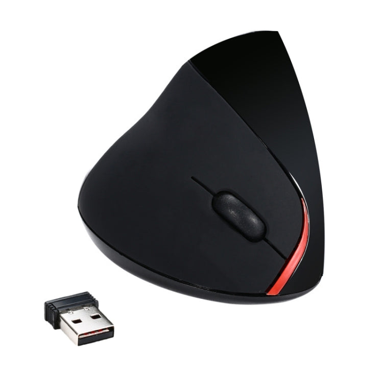 HXSJ A889 6 Keys 2400DPI 2.4GHz Vertical Wireless Mouse Rechargeable(Black) - HoMEdemic™ 