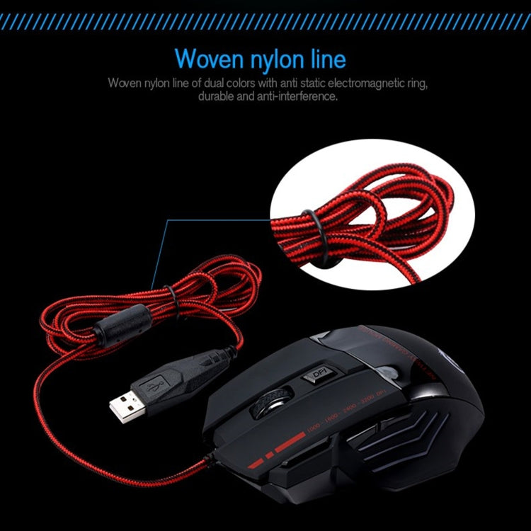 HXSJ A907 7 Keys Colorful Luminous 7D Wired Gaming Mouse(Black) - HoMEdemic™ 