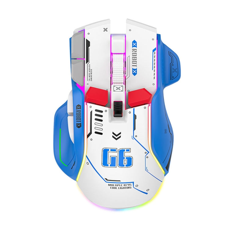 HXSJ G6 10 Keys RGB 12800DPI Tri-mode Wireless Gaming Mouse(White) - HoMEdemic™ 