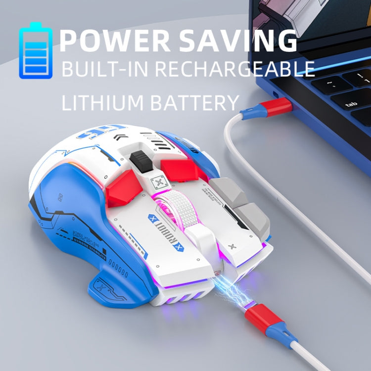 HXSJ G6 10 Keys RGB 12800DPI Tri-mode Wireless Gaming Mouse(White) - HoMEdemic™ 