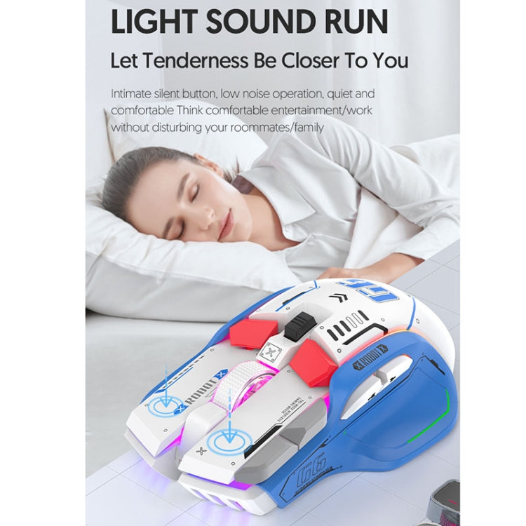 HXSJ G6 10 Keys RGB 12800DPI Tri-mode Wireless Gaming Mouse(White) - HoMEdemic™ 