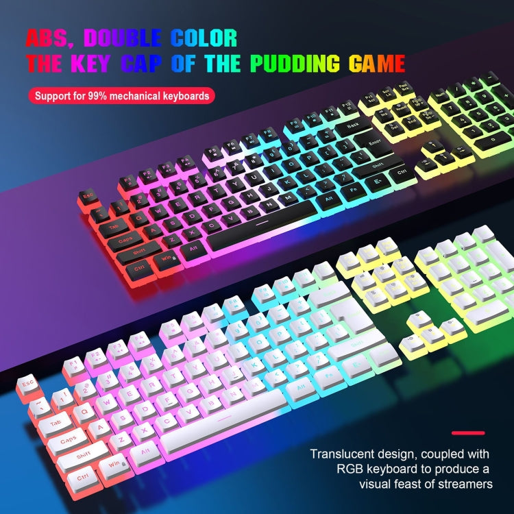HXSJ L200 Wired RGB Backlit Keyboard 104 Pudding Key Caps(Black) - HoMEdemic™ 