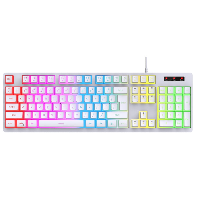 HXSJ L200 Wired RGB Backlit Keyboard 104 Pudding Key Caps(White) - HoMEdemic™ 