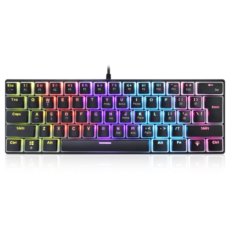 HXSJ L700 Wired RGB Mechanical Keyboard 61 Pudding Key Caps(Black) - HoMEdemic™ 