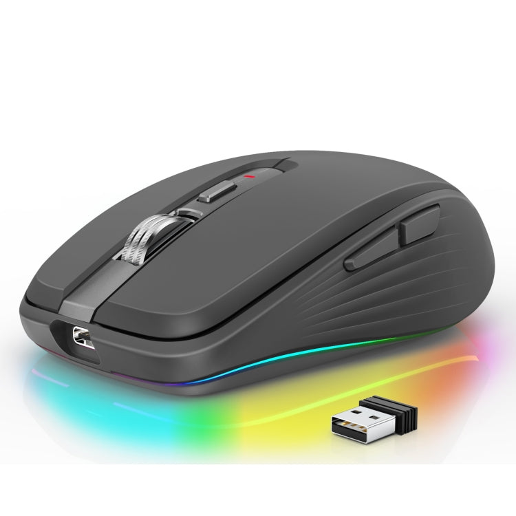HXSJ M303 2400DPI Dual Mode 2.4GHz + Bluetooth 5.1 Wireless Mouse(Black) - HoMEdemic™ 