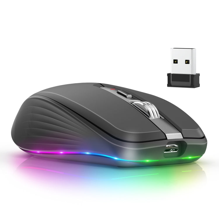 HXSJ M303 2400DPI Dual Mode 2.4GHz + Bluetooth 5.1 Wireless Mouse(Black) - HoMEdemic™ 