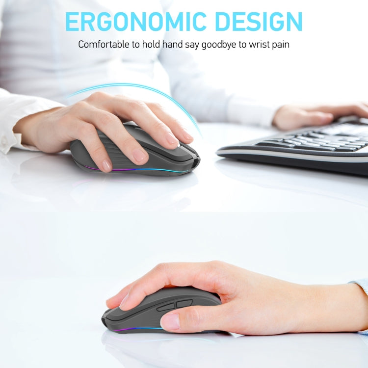 HXSJ M303 2400DPI Dual Mode 2.4GHz + Bluetooth 5.1 Wireless Mouse(Black) - HoMEdemic™ 