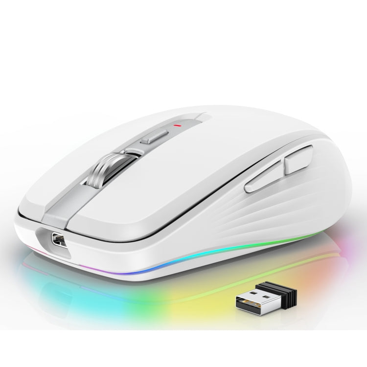 HXSJ M303 2400DPI Dual Mode 2.4GHz + Bluetooth 5.1 Wireless Mouse(White) - HoMEdemic™ 