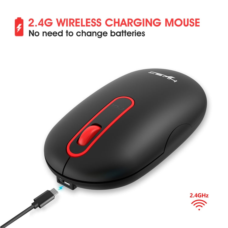 HXSJ T15 2.4GHz 4 Keys Wireless Mute Mouse(Black) - HoMEdemic™ 