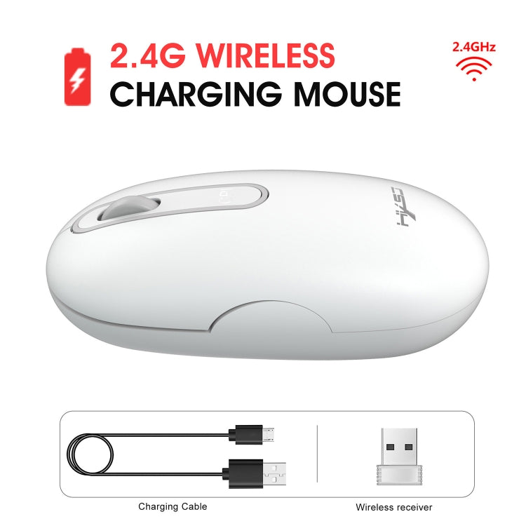 HXSJ T15 2.4GHz 4 Keys Wireless Mute Mouse(White) - HoMEdemic™ 