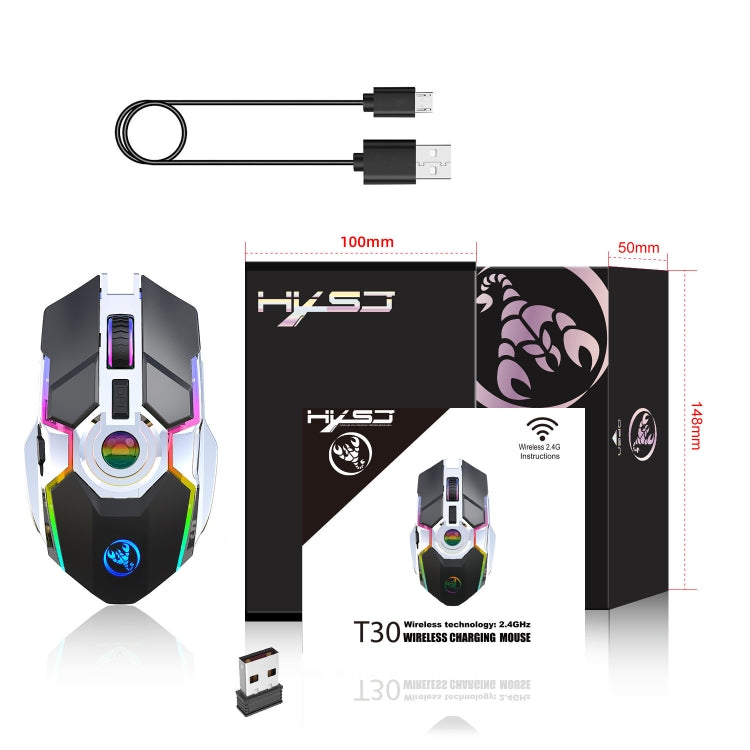 HXSJ T30 2400DPI RGB 2.4GHz Wireless Mouse(Black) - HoMEdemic™ 