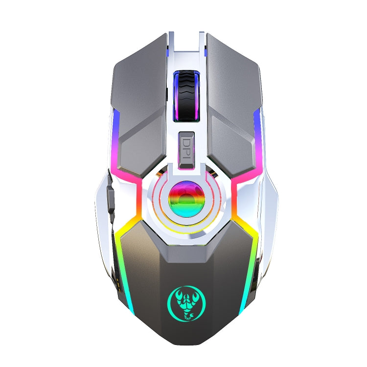 HXSJ T30 2400DPI RGB 2.4GHz Wireless Mouse(Metallic Grey) - HoMEdemic™ 