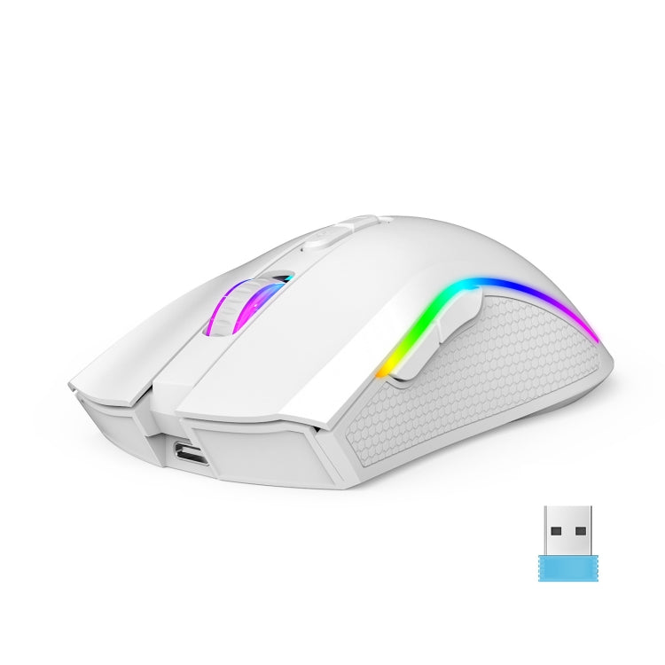 HXSJ T69 4800DPI RGB 2.4GHz Wireless Mouse(White) - HoMEdemic™ 