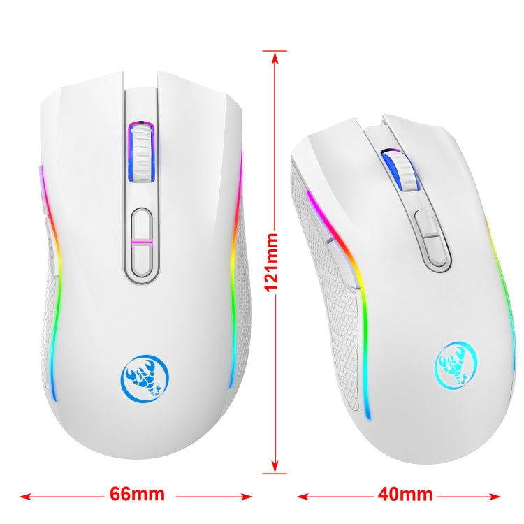 HXSJ T69 4800DPI RGB 2.4GHz Wireless Mouse(White) - HoMEdemic™ 