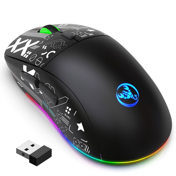HXSJ T90 RGB Light Three-mode Wireless Gaming Mouse(Black) - HoMEdemic™ 