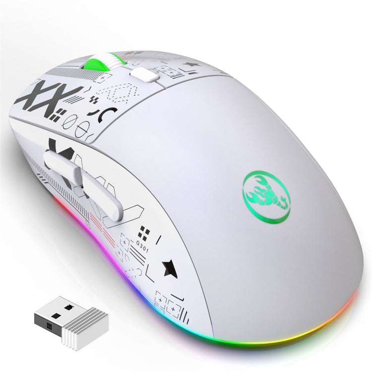 HXSJ T90 RGB Light Three-mode Wireless Gaming Mouse(White) - HoMEdemic™ 